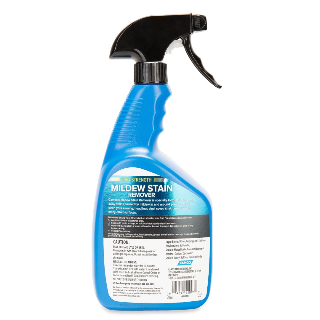 Camco Mildew Stain Remover- Pro-Strength 32OZ Spray Bottle