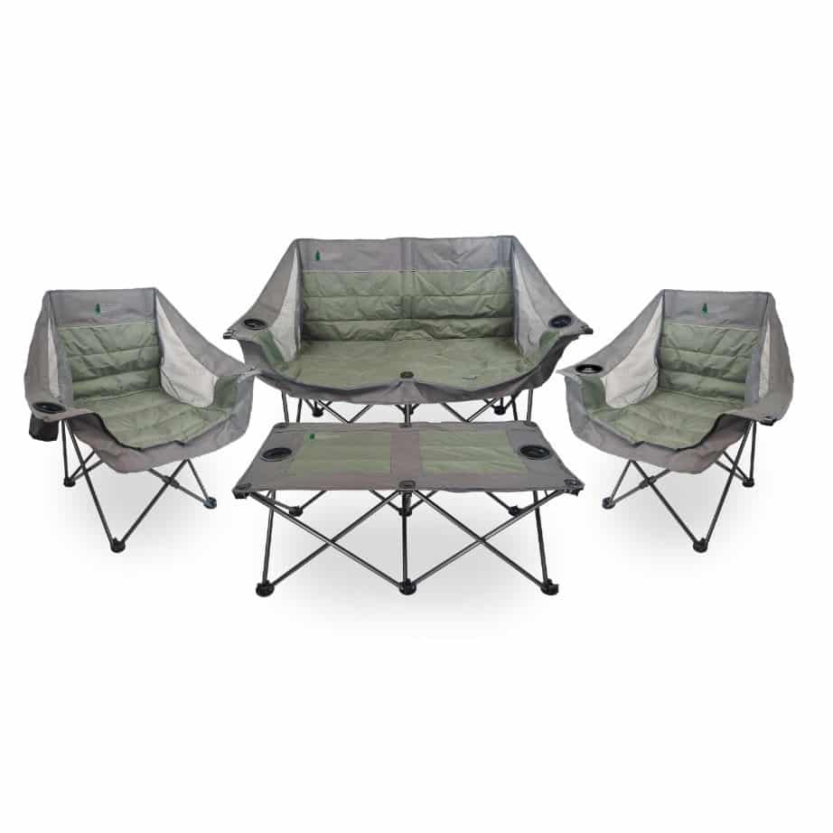 Northwoods Double Wide Padded Collection - Sofa, Dual Chairs & Ottoman - 4pc Set