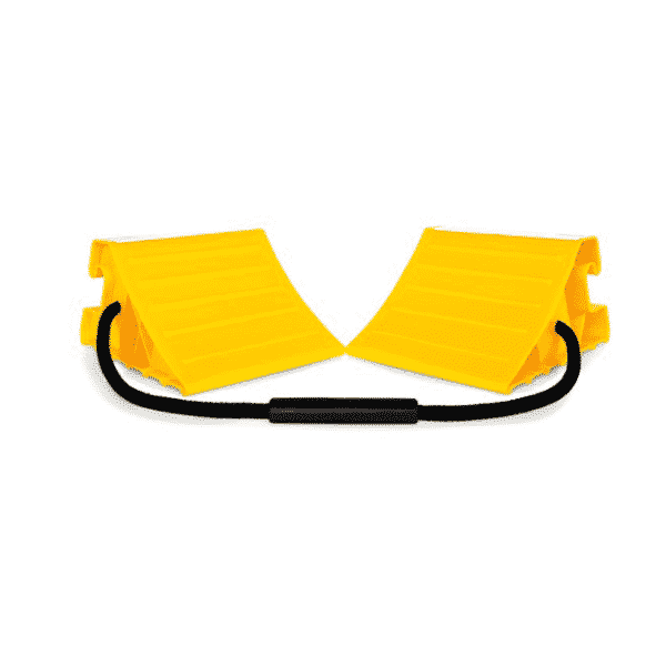 Super Wheel Chock, Double w/Rope, Yellow (E/F)