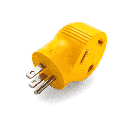 Camco RV 15AM / 30AF Power Grip Adapter - 90 Degree 125V/1875W Clam