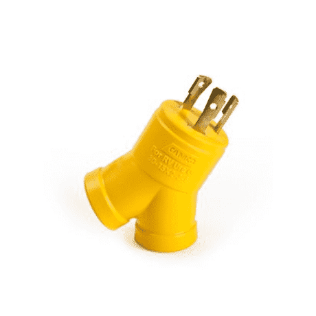 Camco 30M/2x15F amp generator adpt 3 prong