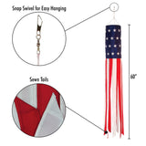 60-inch Patriotic Embroidered Windsock