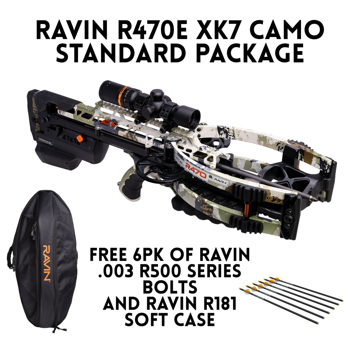 Ravin R470E XK7 Camo Standard Crossbow Pkg