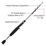 Quantum QX24 Telecast Graphite 6' Telescopic Rod