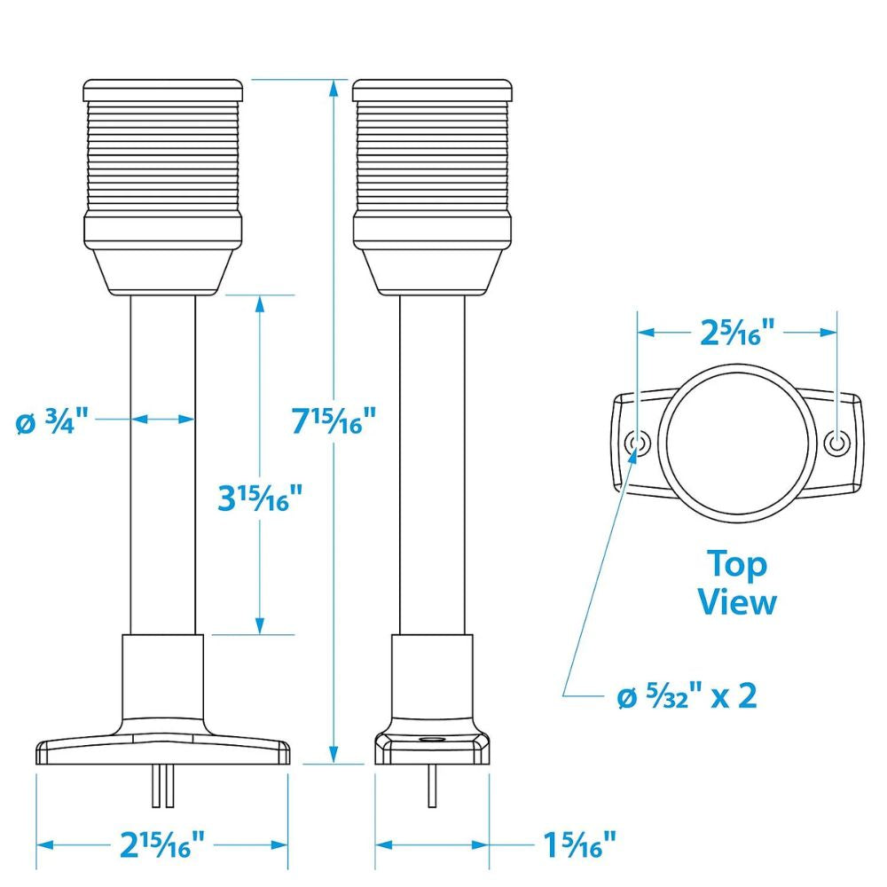 Seachoice All-Round Fixed Vertical Mount Light, 8 in