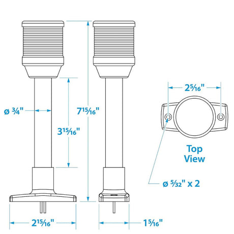 Seachoice All-Round Fixed Vertical Mount Light, 8 in