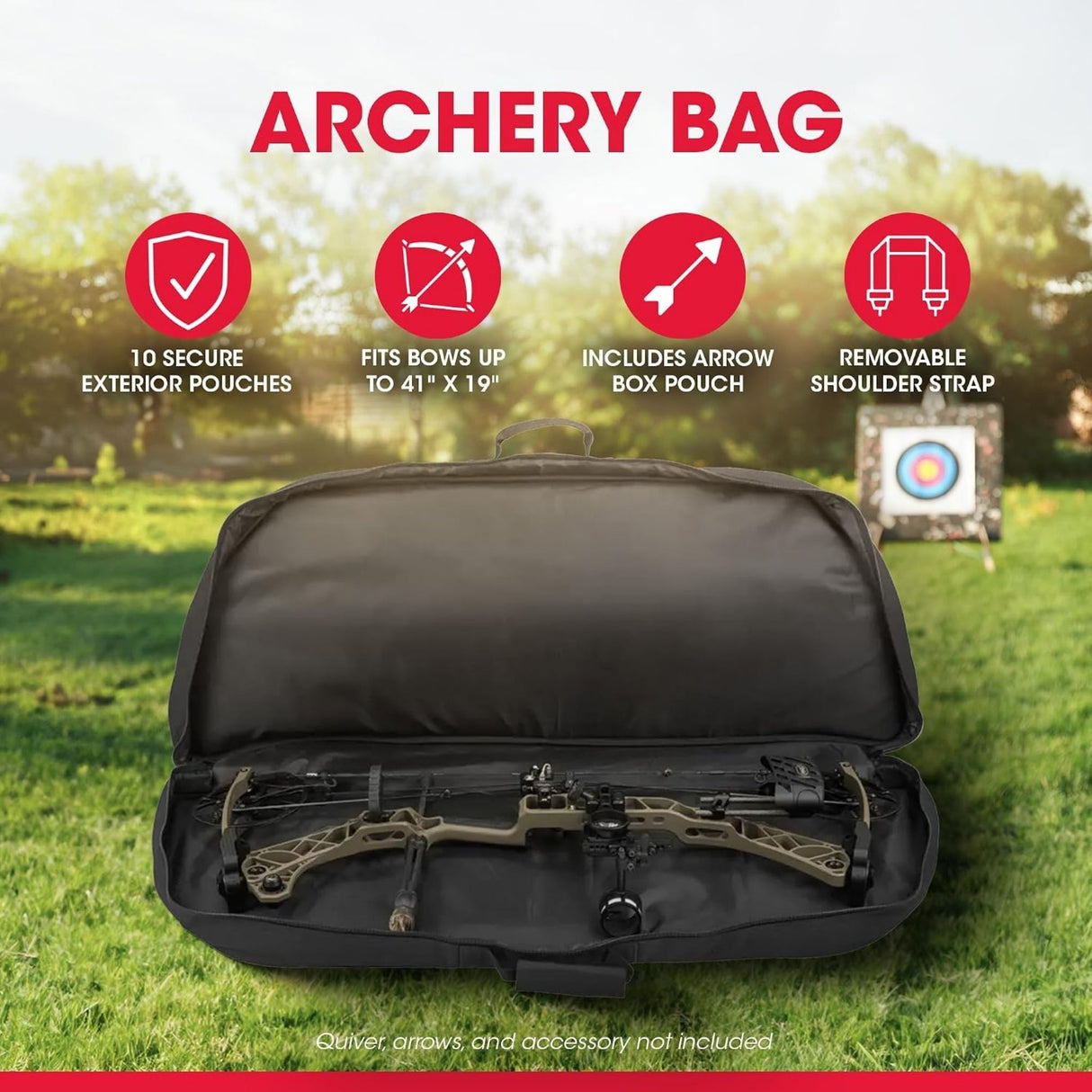 SKB Archery Bag, Black, 41"x 19", 10 Accessories Pockets