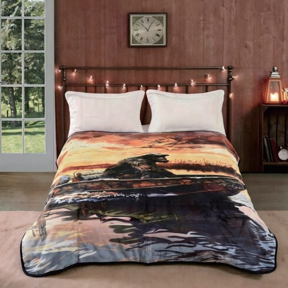 Regal Big Fishin Sasquatch Faux Fur Blanket DB25045