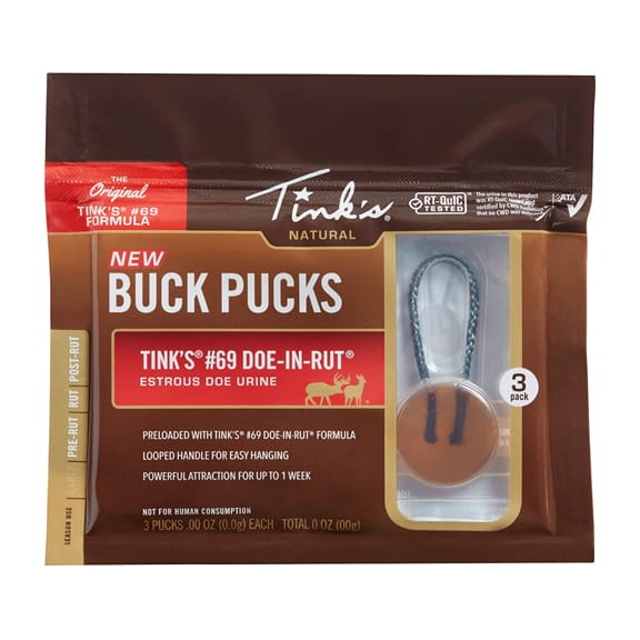 Tink's # 69 Doe-In-Rut Buck Puck- 3pk