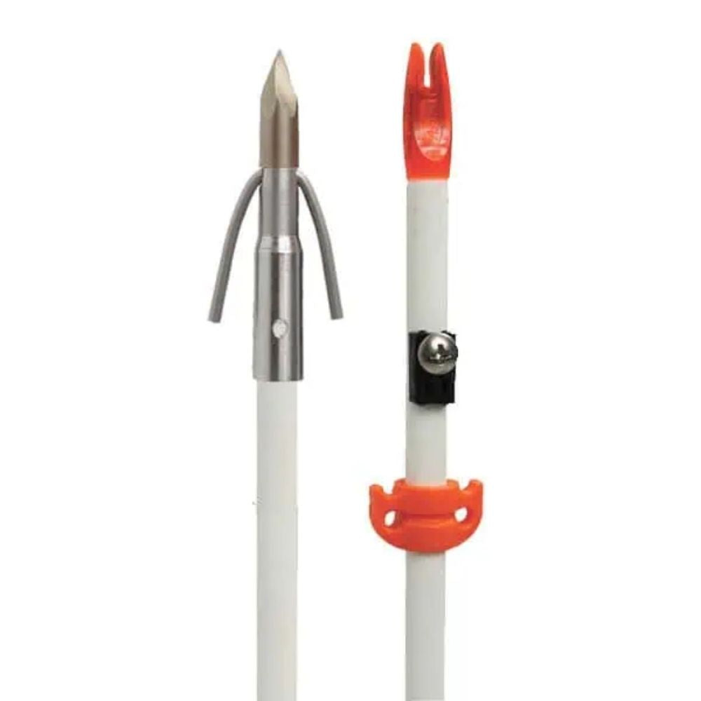 AMS Bowfishing Arrow Fiberglass Chaos Point Arrow w AMS Safety Slide A203-WHT