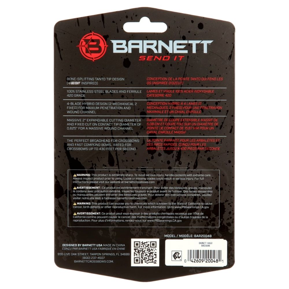 Barnett Game Crusher 100gr. 4 Blade Broadheads