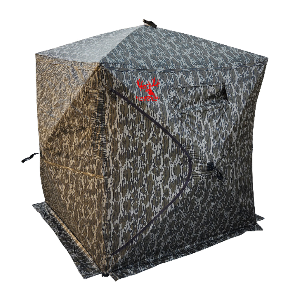 Mossy Oak Bottomland See Thru Mesh Hub Blind w/ NW Logo