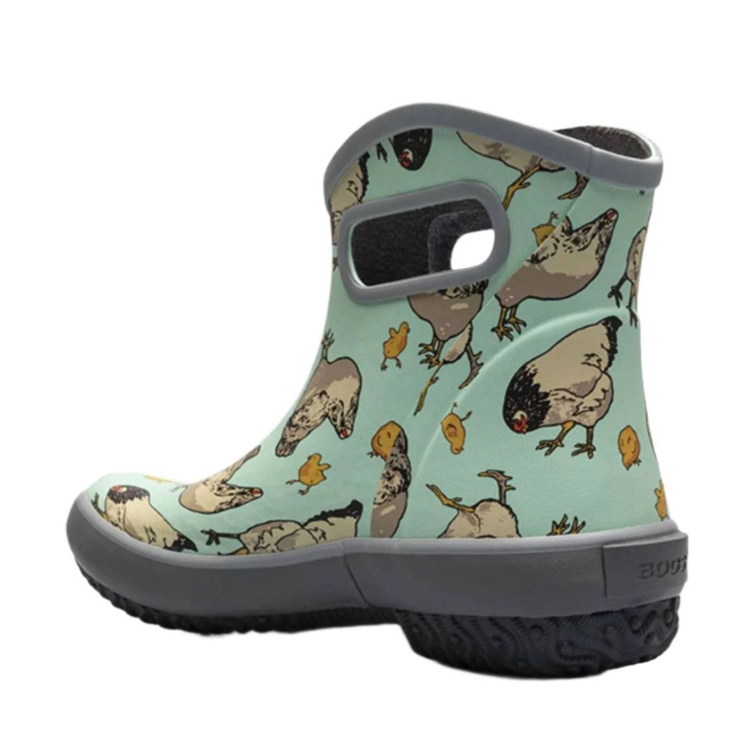 Bogs Women's Patch Ankle Chickens Garden Rain Boots - Aqua