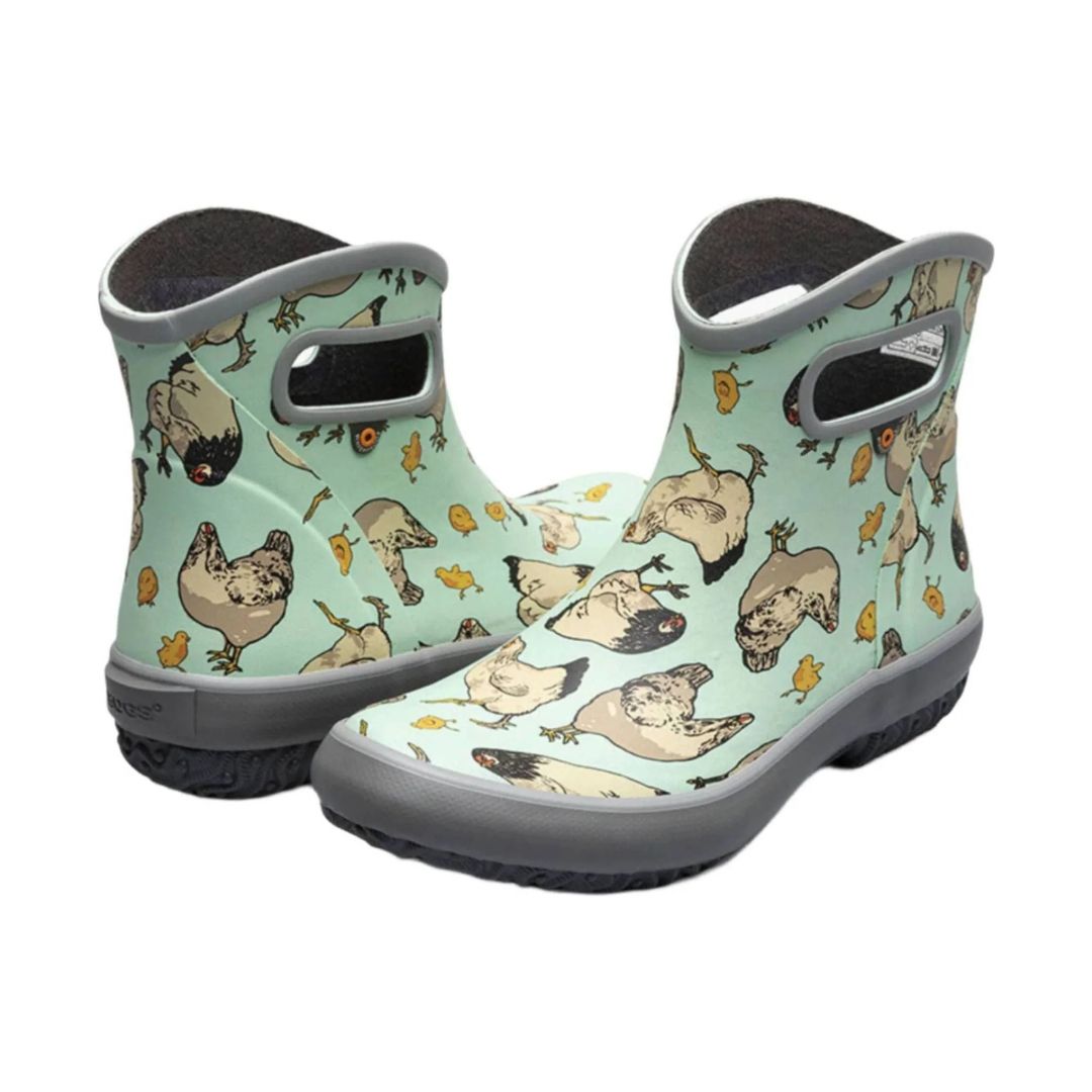Bogs Women's Patch Ankle Chickens Garden Rain Boots - Aqua