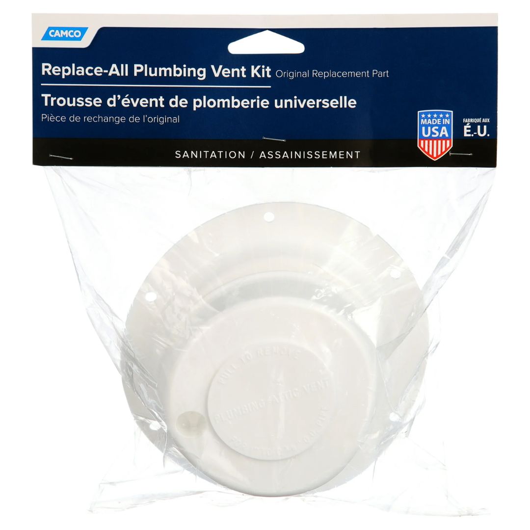 Camco RV Replace-All Plumbing Vent Kit - Polar White