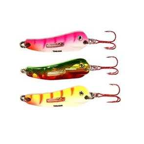 BUCK-SHOT FLUTTER SPOON / 1-3/8" / 1/8 OZ - #10 HK / 3 PACK / ASSORTED