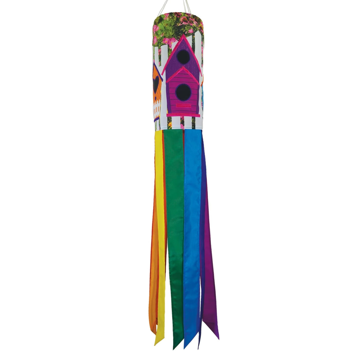 Colorful Birdhouse Garden 40" Windsock