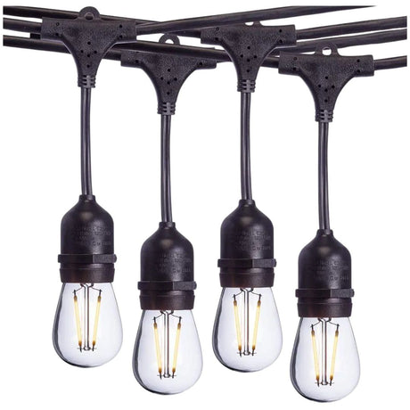 Sterno Home 24ft LED Vintage Edison Outdoor String Lights with Black Rubberized Cord