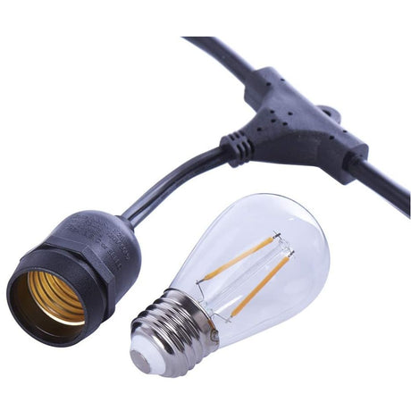 Sterno Home 24ft LED Vintage Edison Outdoor String Lights with Black Rubberized Cord