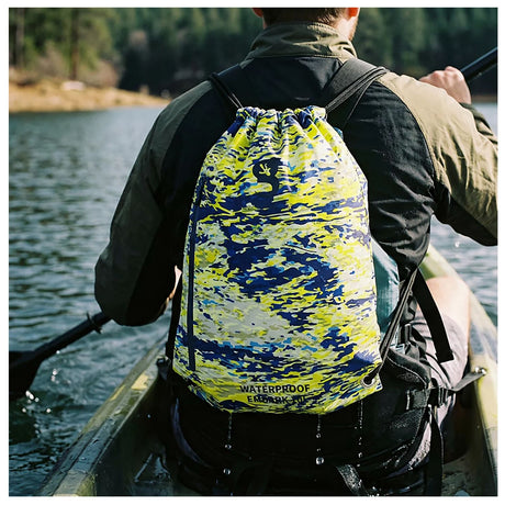 Geckobrands Embark Mahi Geckoflage Waterproof Drawstring Backpack