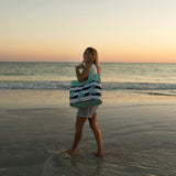 Geckobrands Oversized Beach Tote Blue Tie Dye