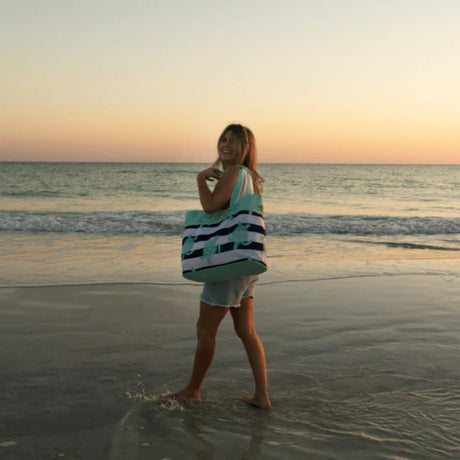 Geckobrands Oversized Beach Tote Blue Tie Dye