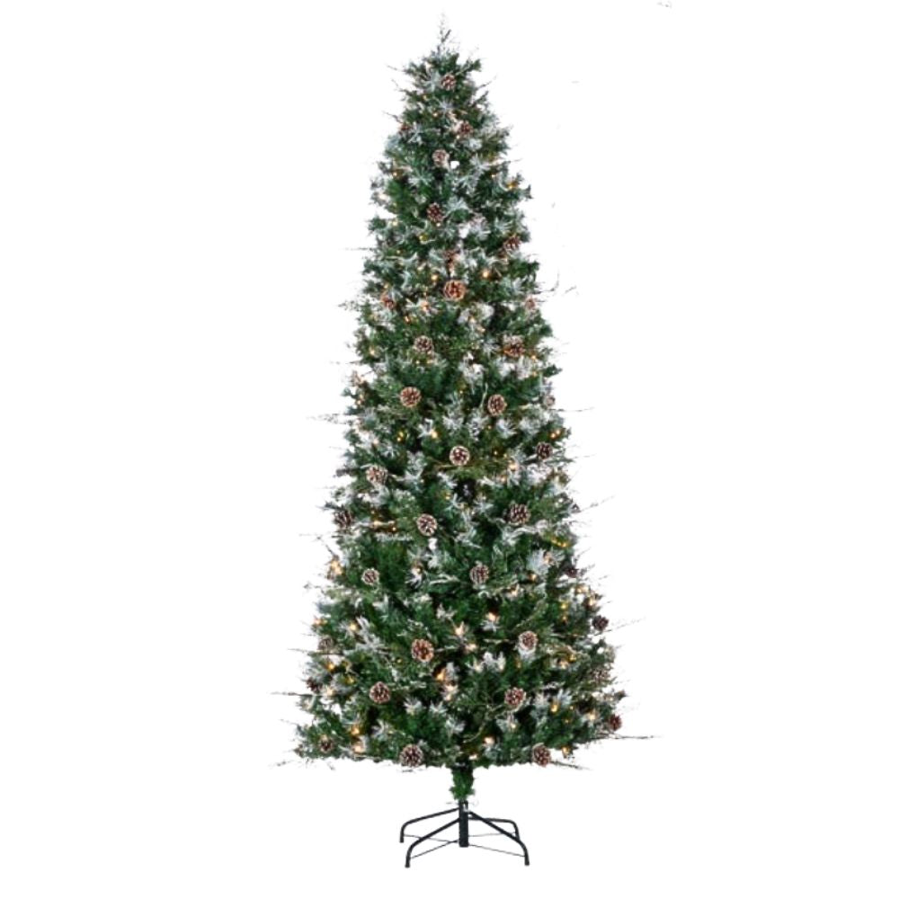 Gerson Frosted Vancouver Spruce with Pinecones 7.5',  750 LED Lights WW