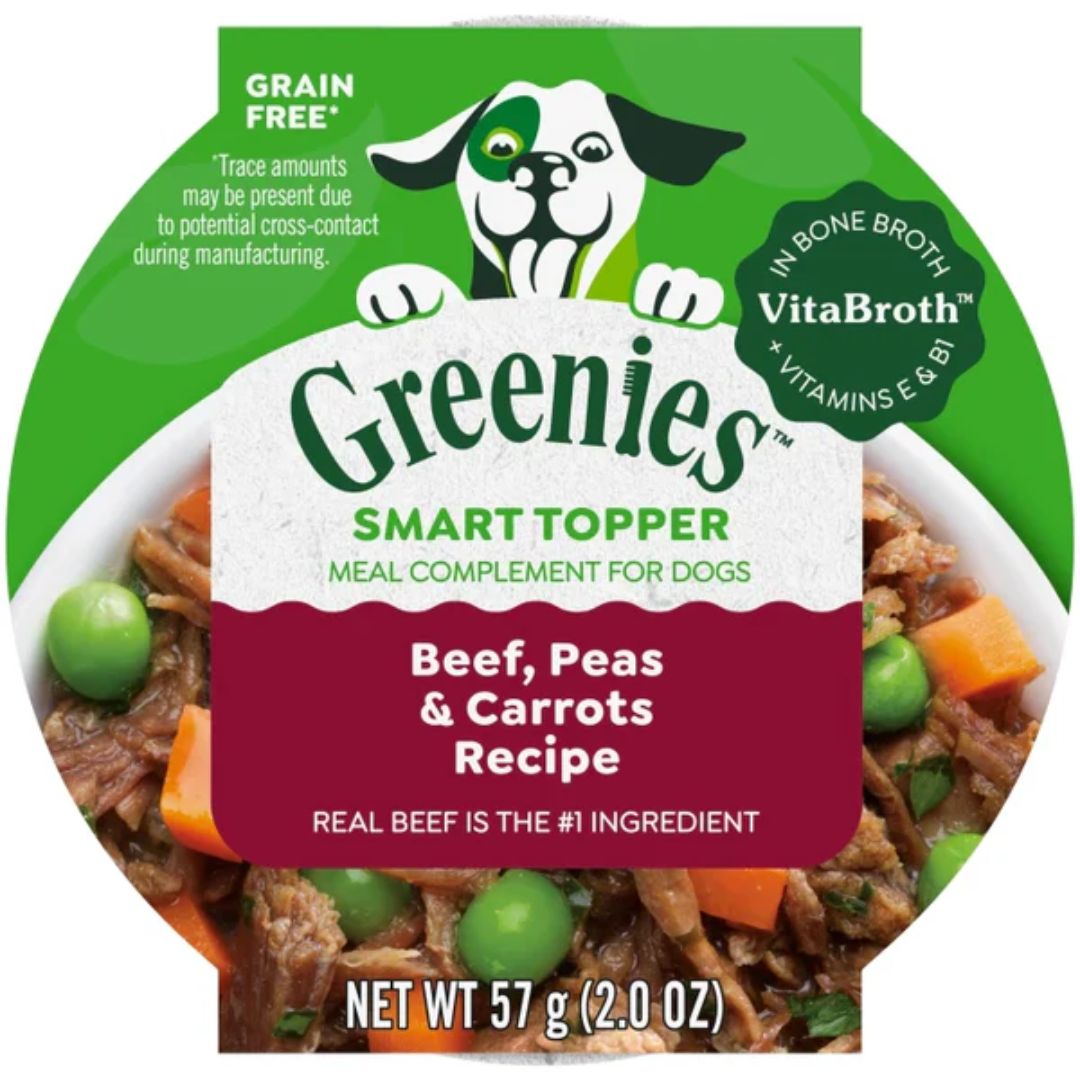 Greenies Wet Dog/Topper Beef, Peas & Carrots in Bone Broth 2oz