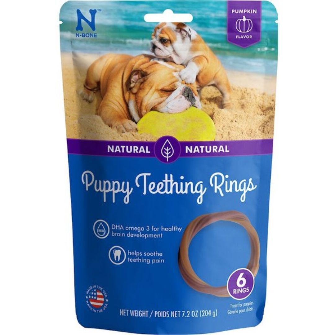 NPIC N-Bone Puppy Teething Ring Pumpkin Flavor 6pk 7.2oz