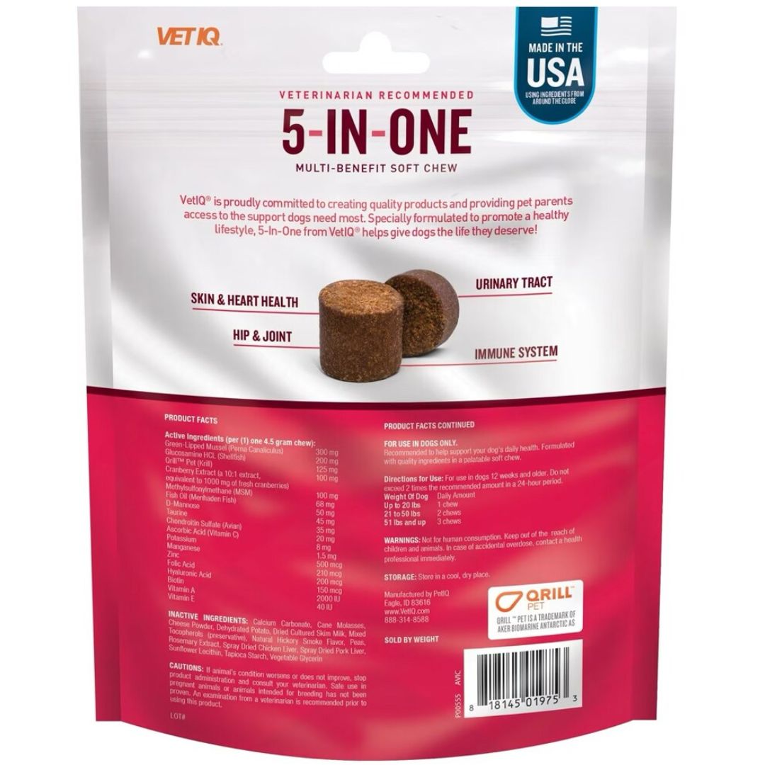 VetIQ Multi Benefit 5in1 Dog Chews 60ct