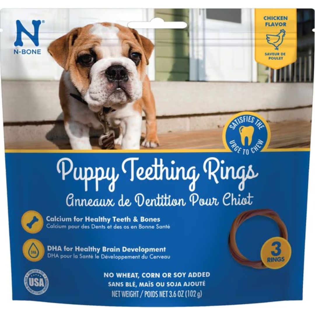 NPIC N-Bone Puppy Teething Ring Chicken Flavor 3pk 3.6oz