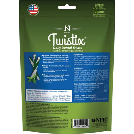 NPIC N-Bone Twistix Vanilla Mint Flavor Dog Treats Large
