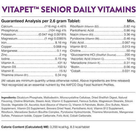VitaPet Senior Plus Glucosamine Tablets - Time Release