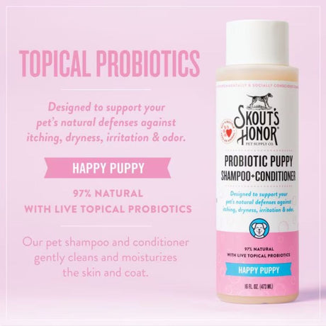 Skout's Honor Probiotic Shampoo+Conditioner Happy Puppy 16oz