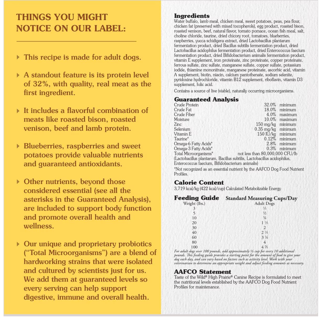 Taste of the Wild High Prairie Canine Venison & Bison 5#