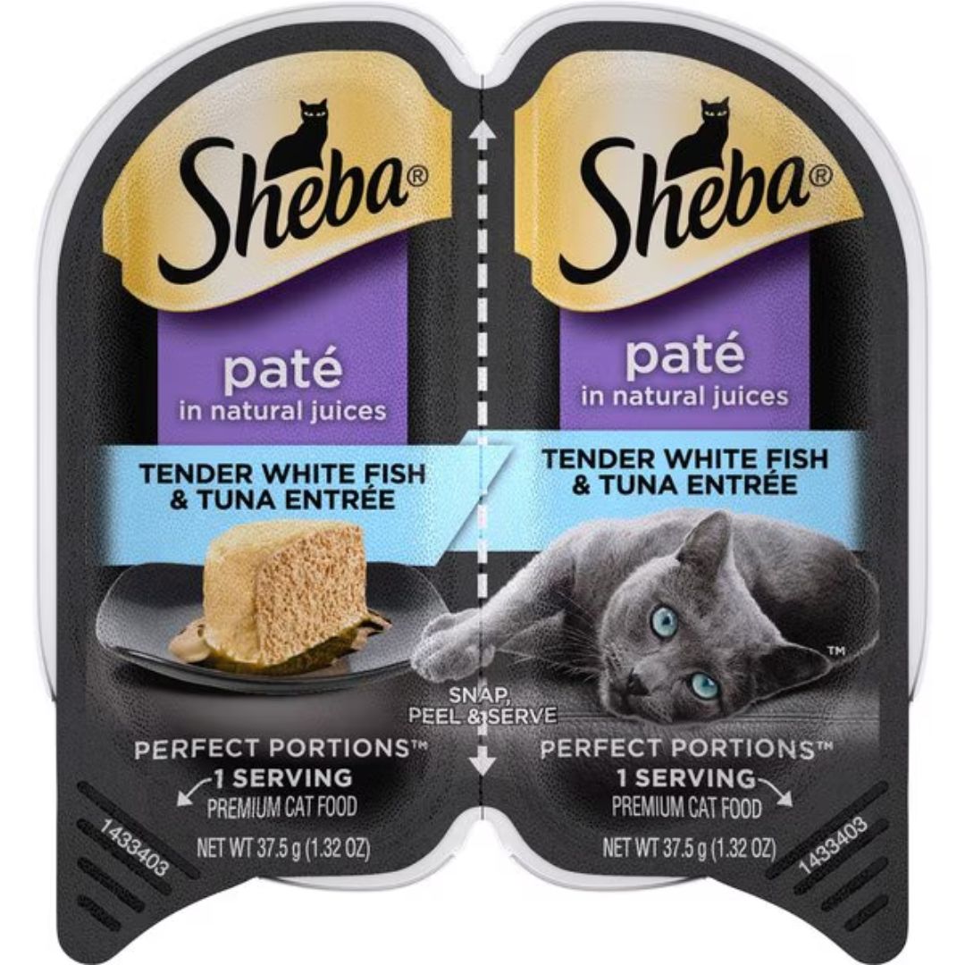 Sheba Perfect Portions Cat Premium Pate Whitefish & Tuna Wet 2.65oz