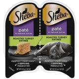 Sheba Perfect Portions Cat Premium Pate Poultry Flex Tray Wet Variety 2.64oz Contains: Savory Chicken Entree - 6ct, Roasted Turkey Entree - 6ct