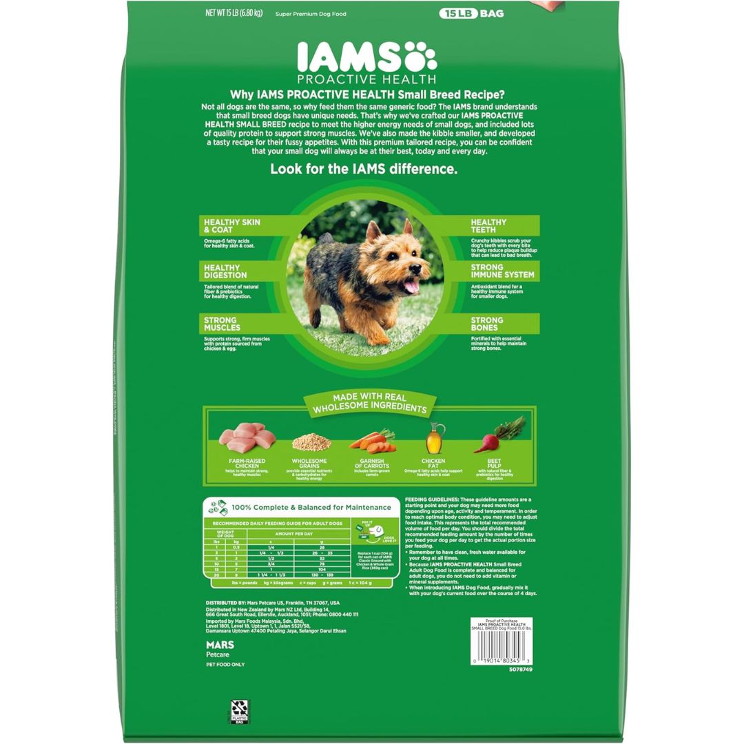 Iams Small & Toy Breed Adult Dry Dog Food for Small Dogs with Real Chicken
