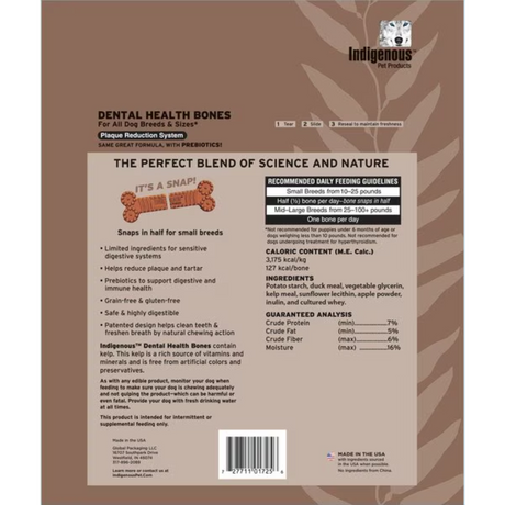 Indigenous Dental Health Bones Lg Duck Apple Flavor 17oz