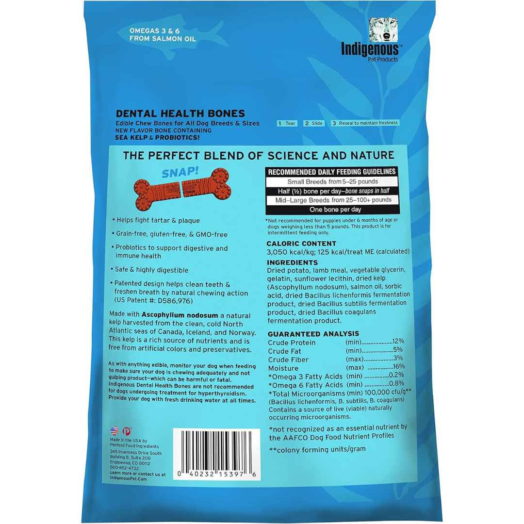 Indigenous Dental Health Bones Lg Potato & Lamb Flavor 17oz