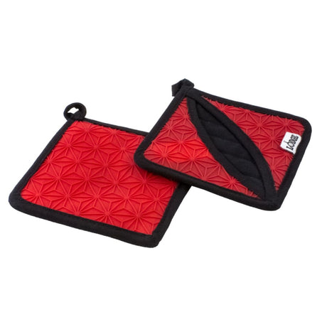 Lodge Red Silicone and Fabric Potholder / Trivet