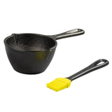 Lodge Seasoned Cast Iron Melting Pot and Silicone Brush