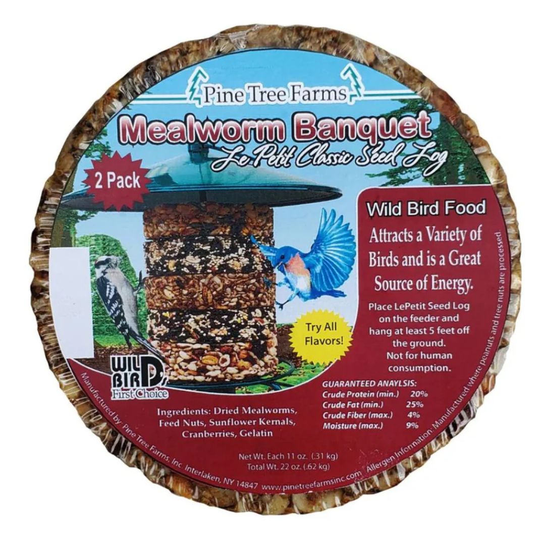 Pine Tree Farms LePetit Mealworm Seed Log 9oz  - 2 Pack