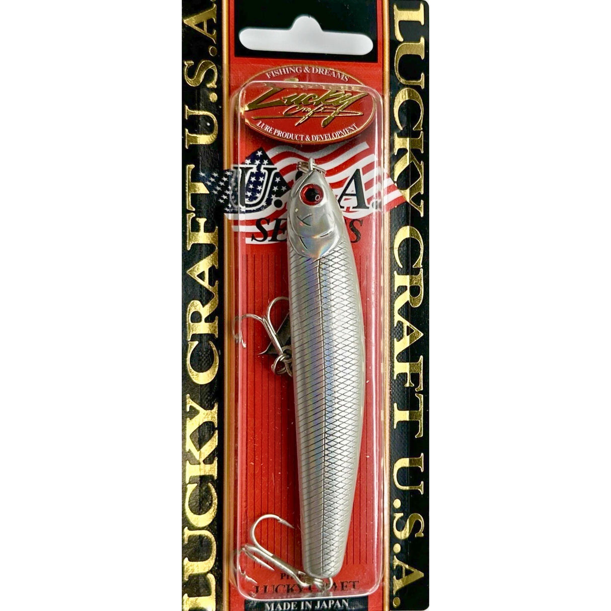 Lucky Craft U.S.A. Wander 95 Sinking 3-3/4" Laser Pearl