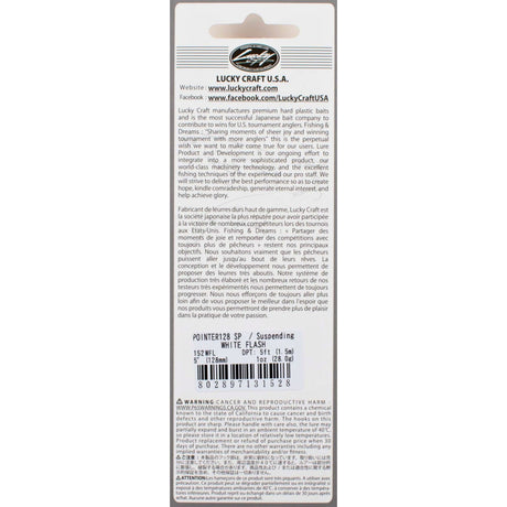 Lucky Craft U.S.A. Pointer 128 SP White Flash 5"