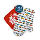 LIBATC, RV Multi Color Oven Mitt with Red Pot Holder