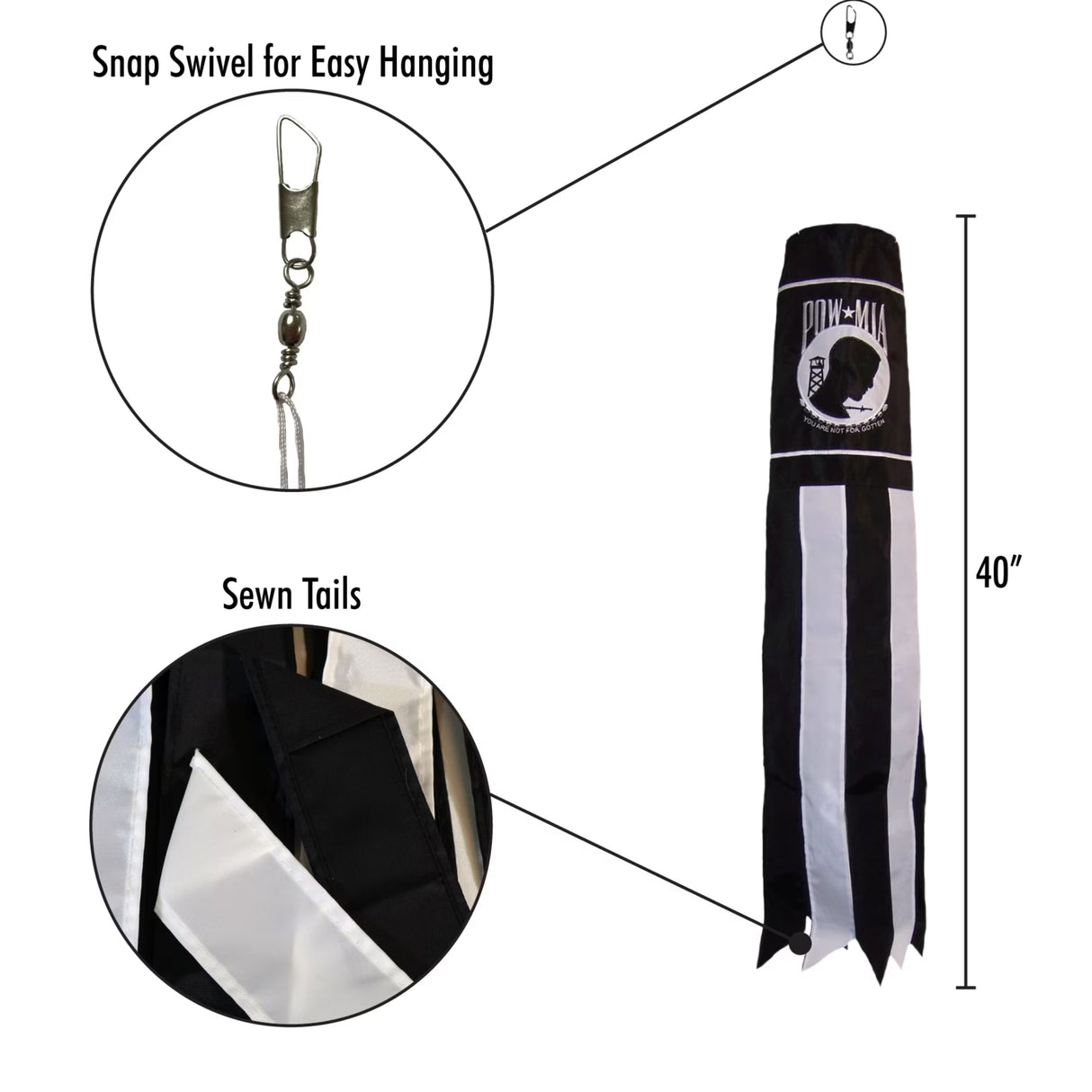Military POW-MIA 40" Windsock