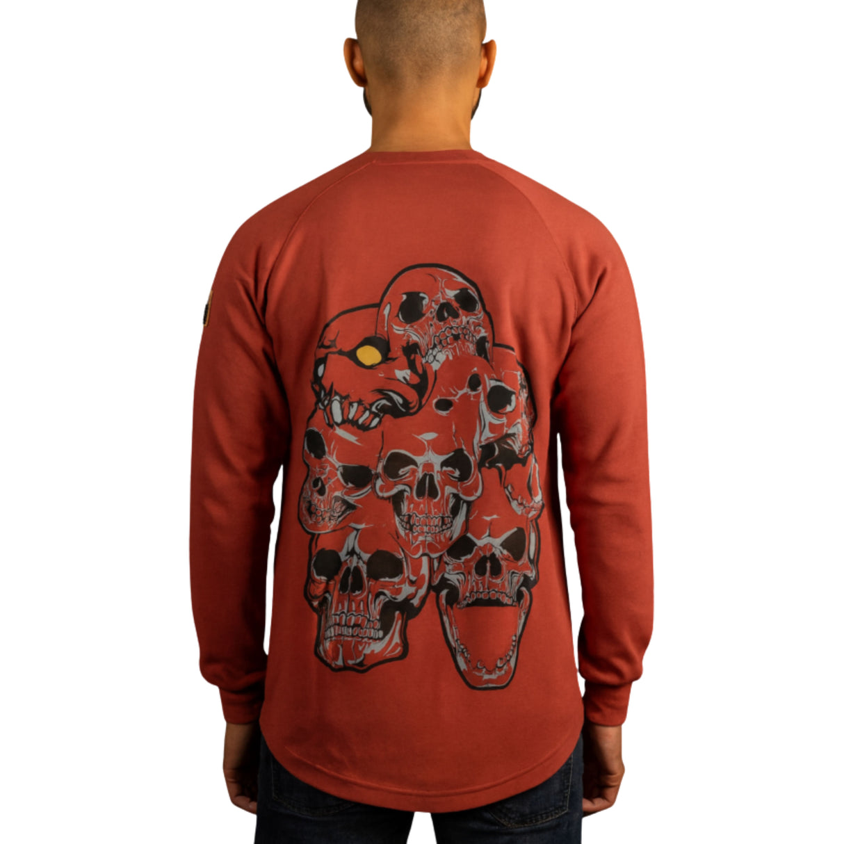 NKE FR Skull Graphic L/S Tee Burgundy