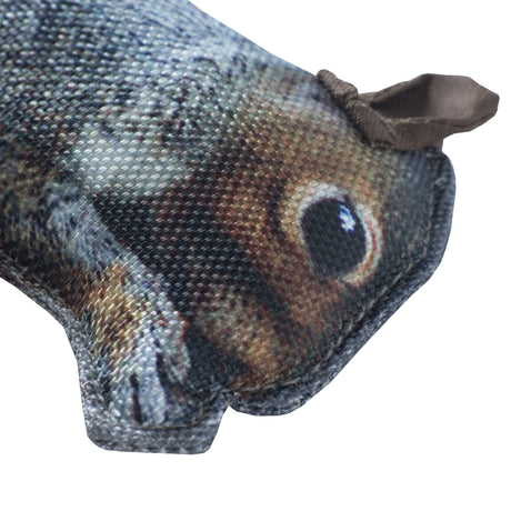 Browning Squirrel Fabric Squeaker Chew Toy Gray