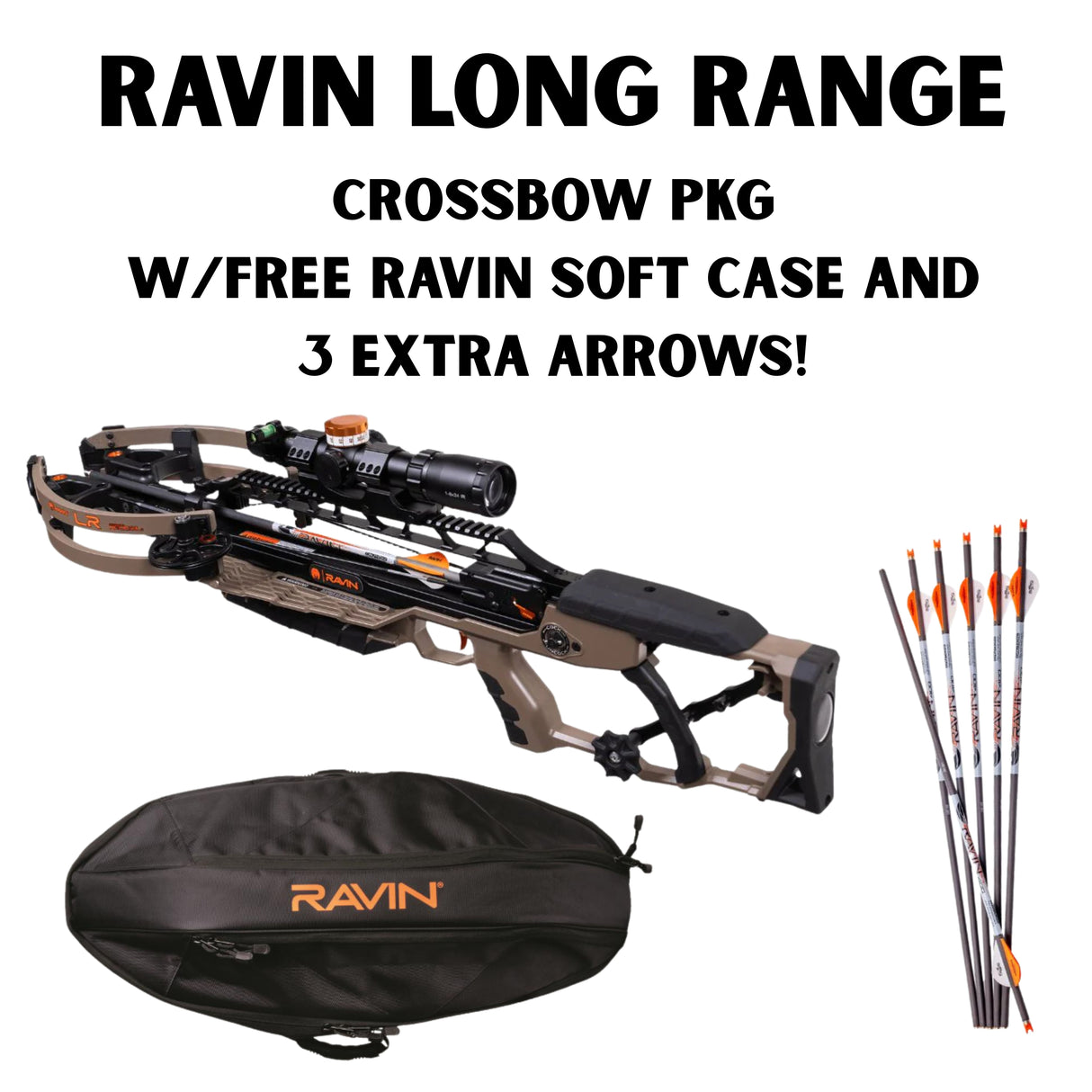 Ravin LR Long Range w Adjustable Turret Scope kit soft case package A